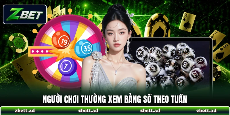 Người chơi thường xem bảng số theo tuần